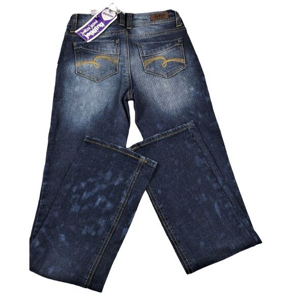 Justice Premium Jeans Girls Simply Low Skinny Bootcut Dark Size 14 Slim  JH1125 - Picture 2 of 4